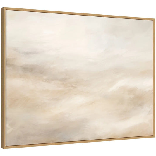 Tonal Abstract Beige Neutral Horizontal Framed Canvas - Natural - kateandlaurel