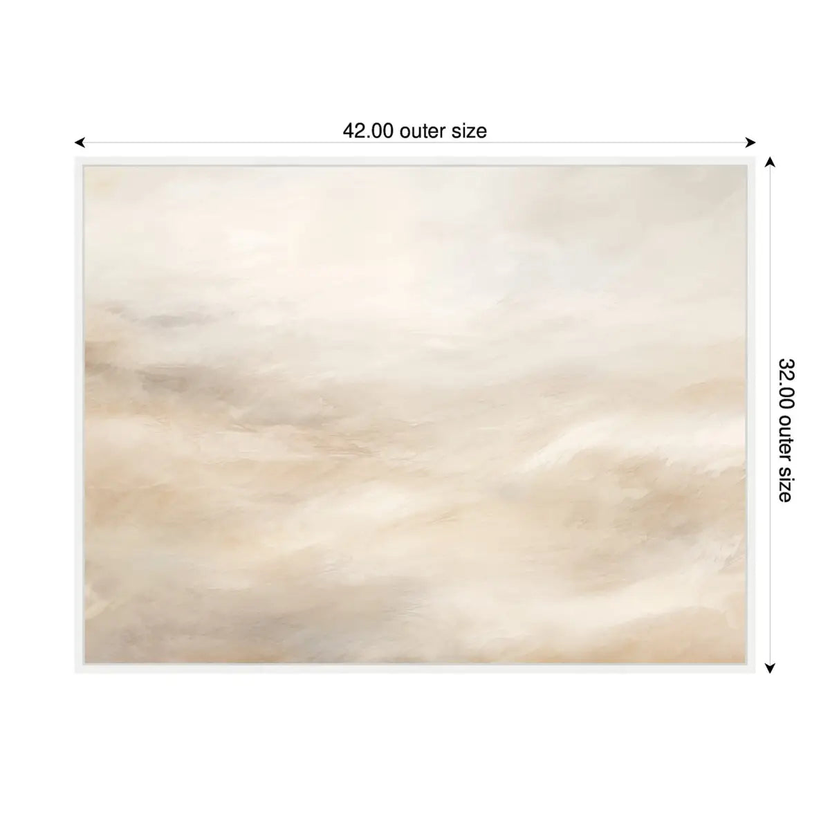Tonal Abstract Beige Neutral Horizontal Framed Canvas - kateandlaurel