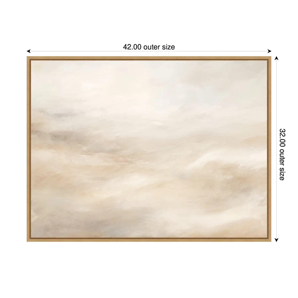 Tonal Abstract Beige Neutral Horizontal Framed Canvas - kateandlaurel