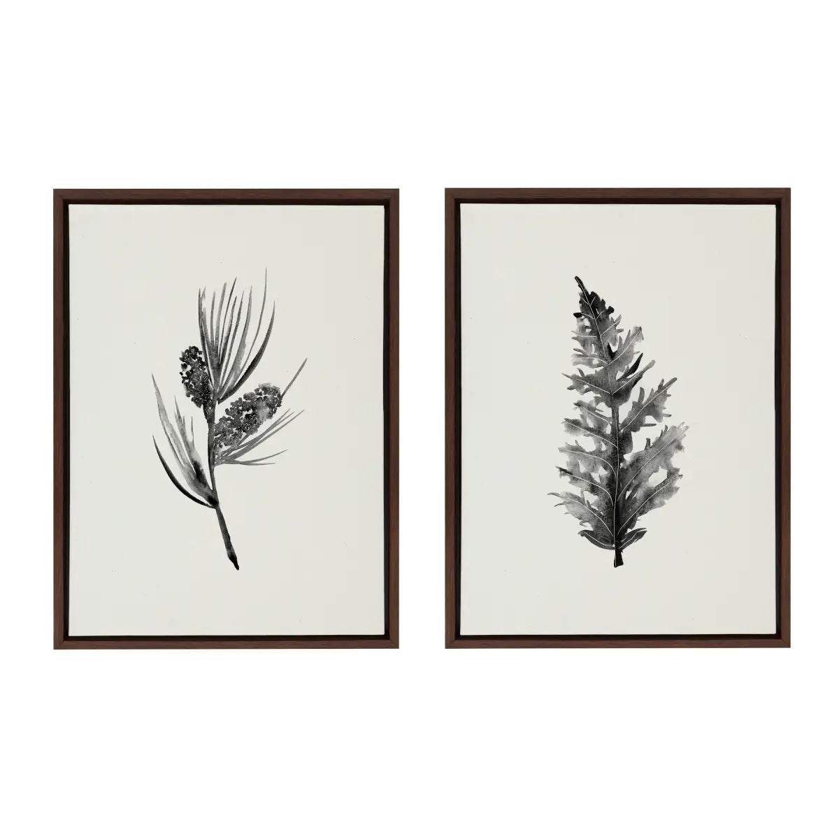 Canvas Art Print Set of 2 - Vintage Botanical 3 and 4 - Gray / 2 Piece 18x24 - kateandlaurel