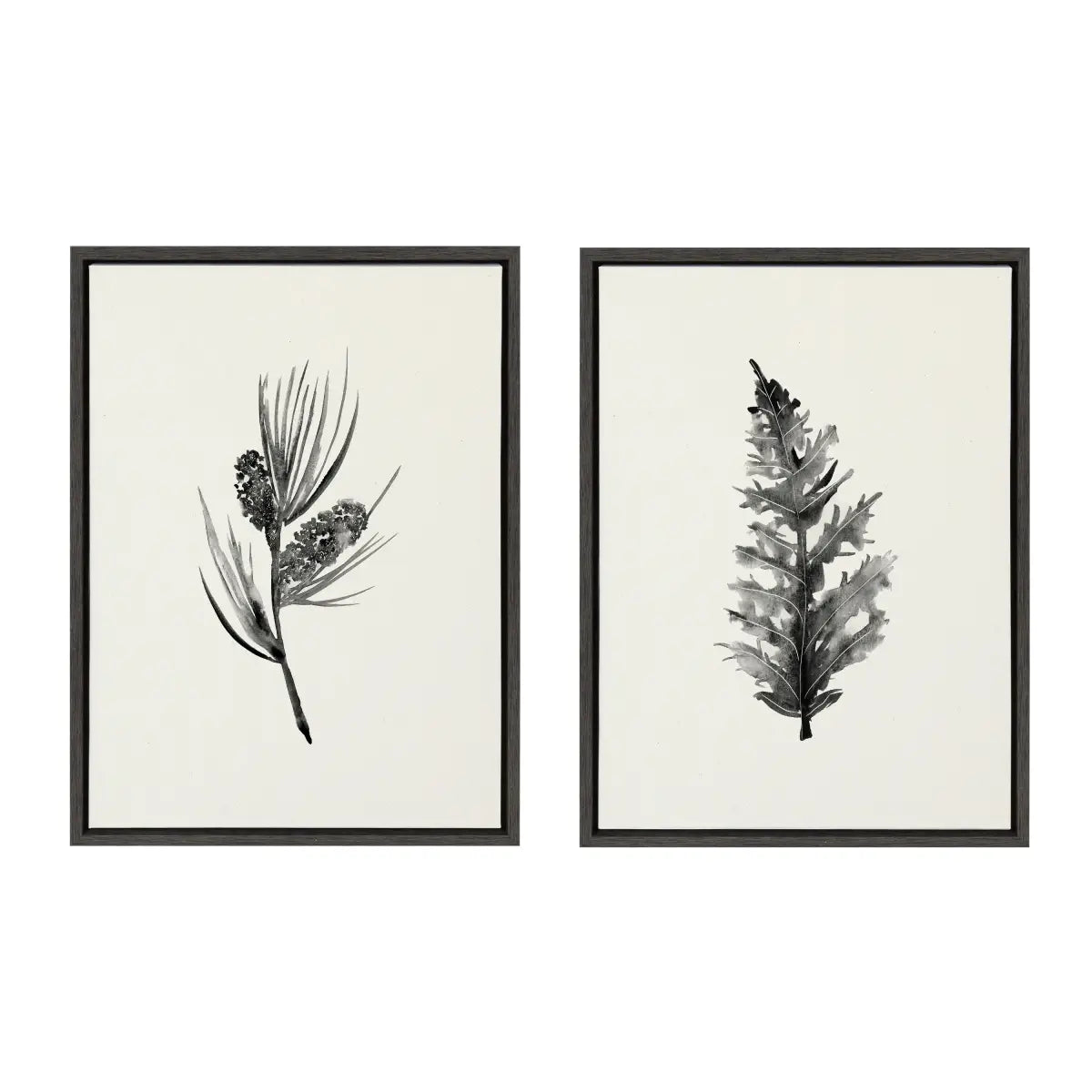Canvas Art Print Set of 2 - Vintage Botanical 3 and 4 - Gray / 2 Piece 18x24 - kateandlaurel
