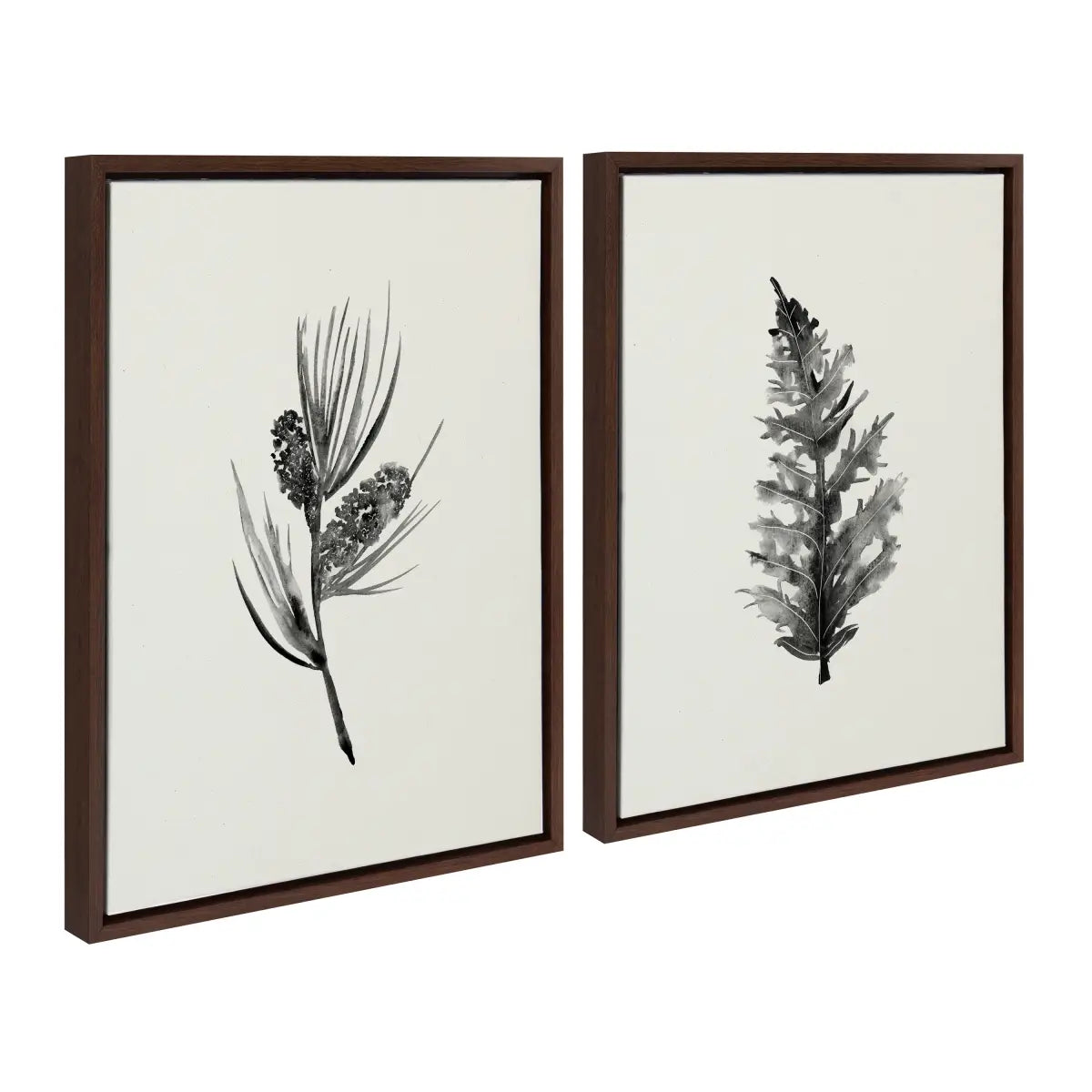 Canvas Art Print Set of 2 - Vintage Botanical 3 and 4 - Gray / 2 Piece 18x24 - kateandlaurel