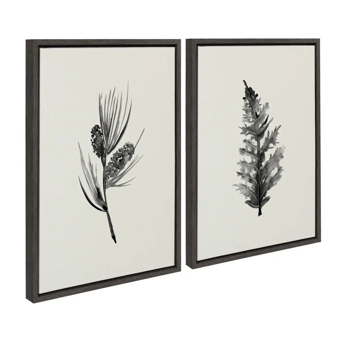 Canvas Art Print Set of 2 - Vintage Botanical 3 and 4 - Gray / 2 Piece 18x24 - kateandlaurel