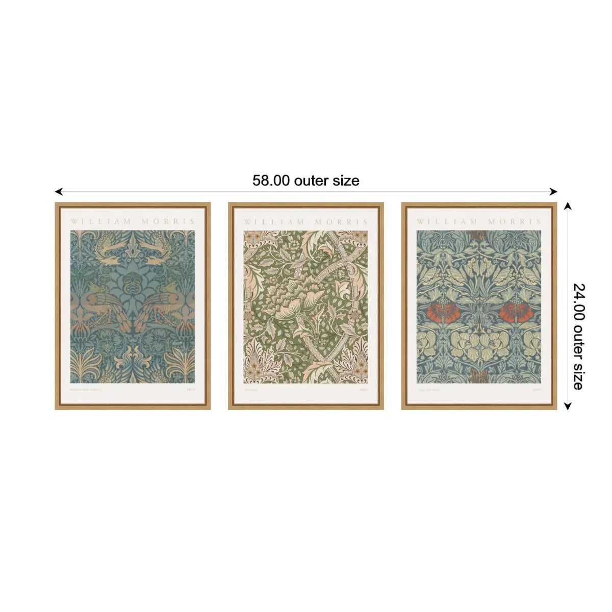 Canvas Art Print Set of 3 - William Morris Posters by The Art Institute of Chicago - kateandlaurel