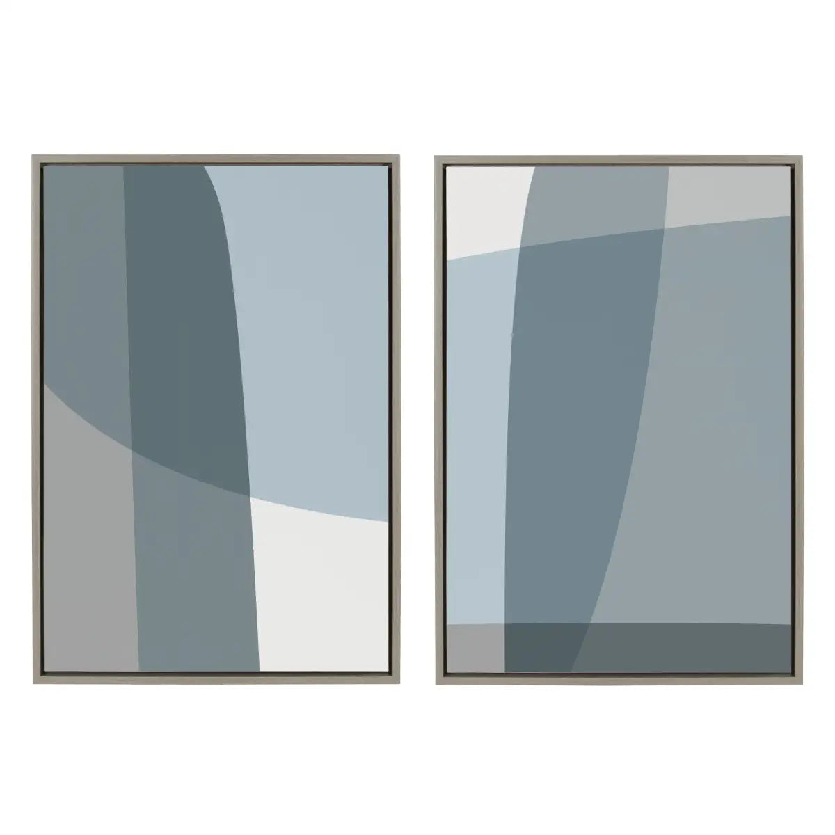 Framed Canvas - Zen Abstract Blue and Gray Stones No 1 and No 2 - Gray / 2 Piece 23x33 - kateandlaurel