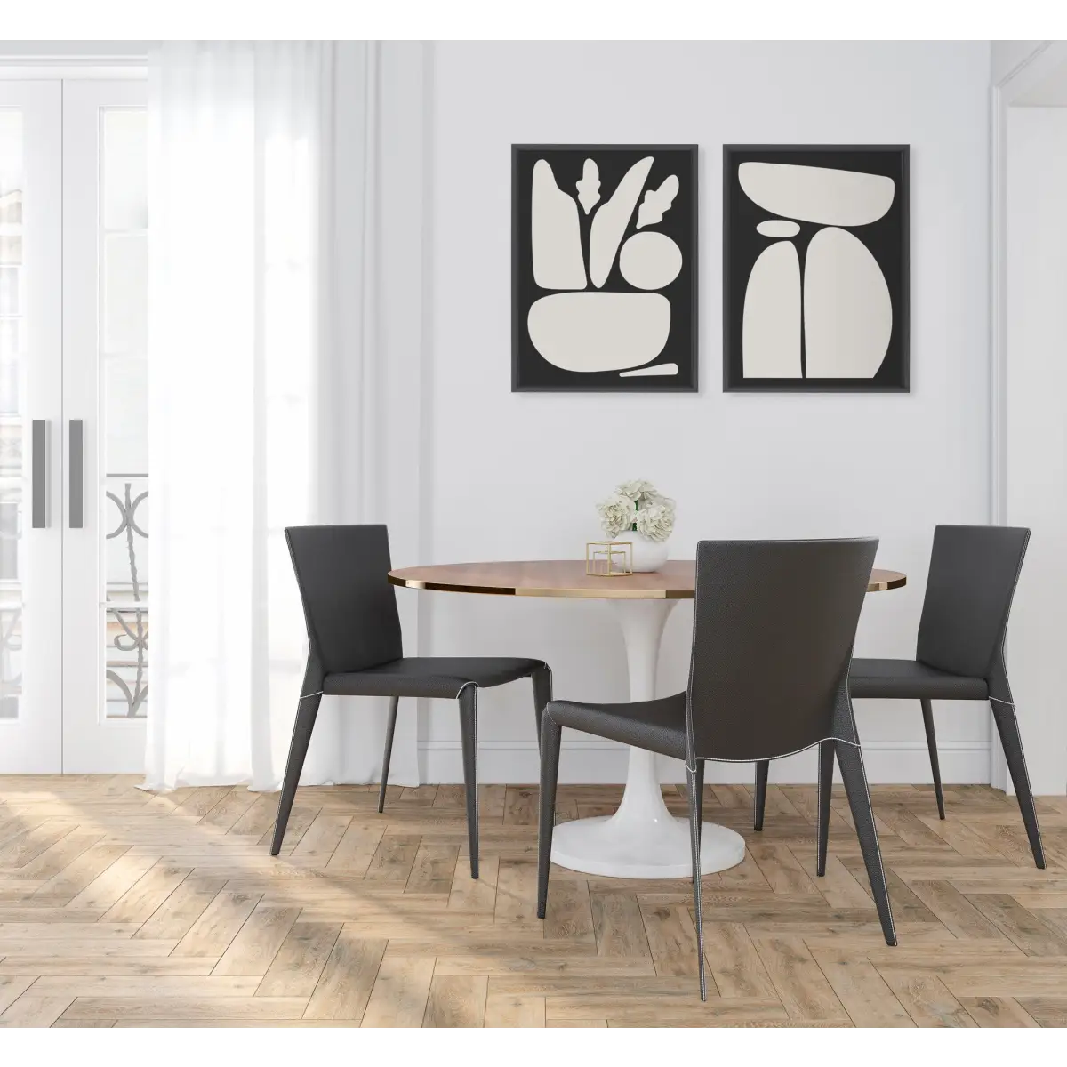 Framed Canvas Set - Zen Botanical Rock - Black / 2 Piece 18x24 - kateandlaurel