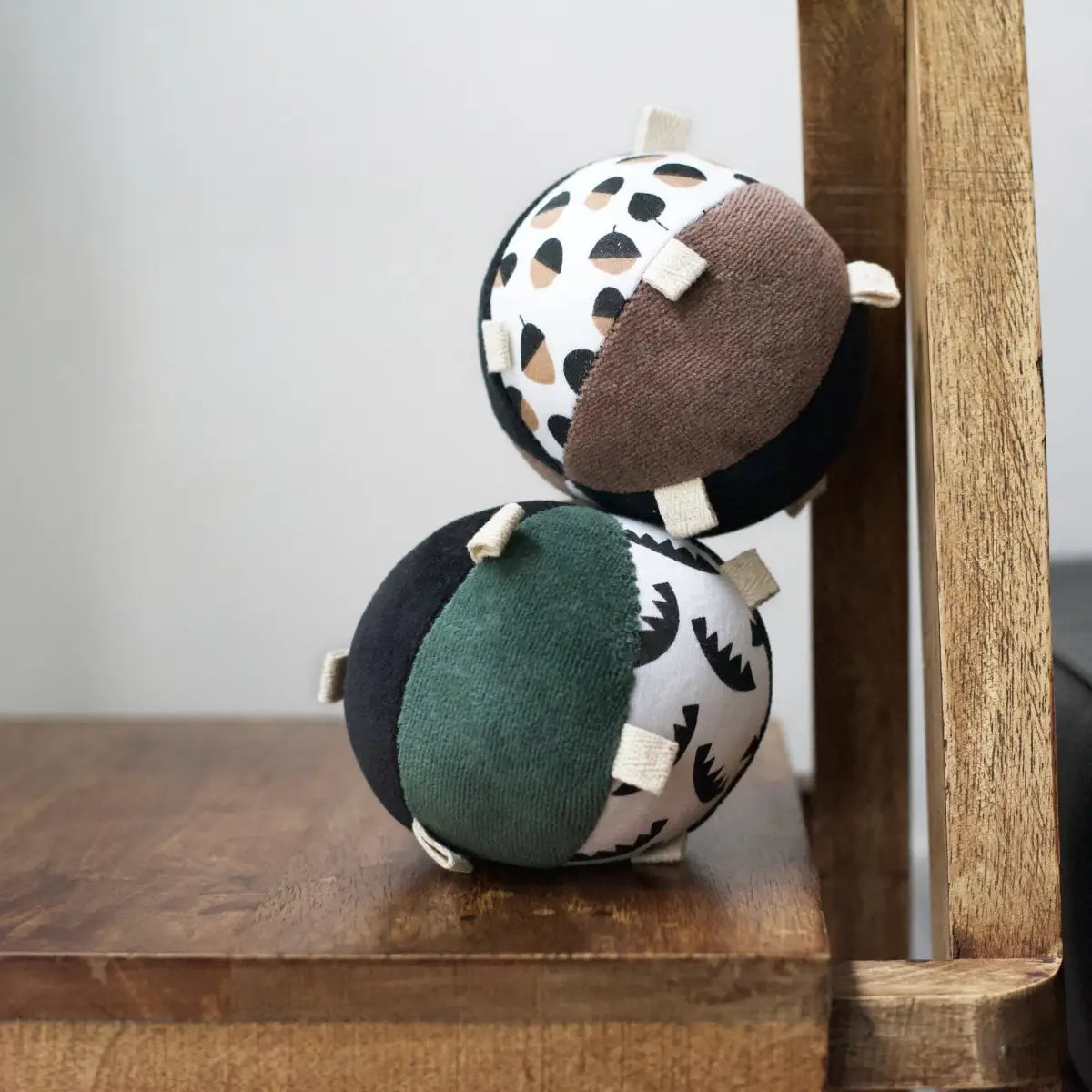 Taggy Ball with Rattle - Jungle Leaves - Wee Gallery