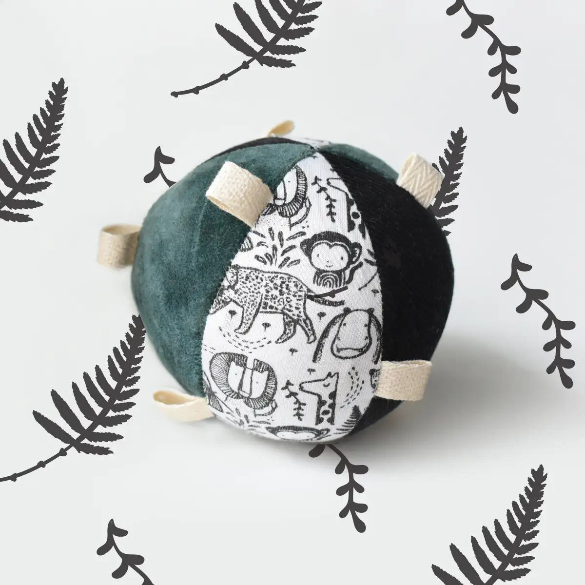 Taggy Ball with Rattle - Wild - Wee Gallery