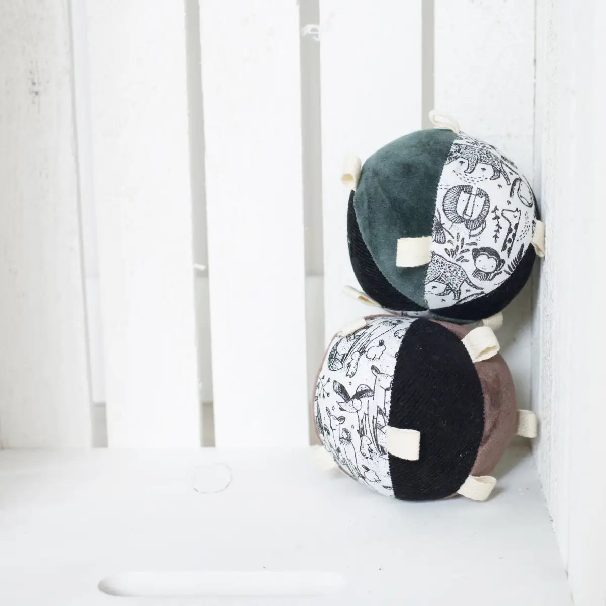 Taggy Ball with Rattle - Woodland - Wee Gallery