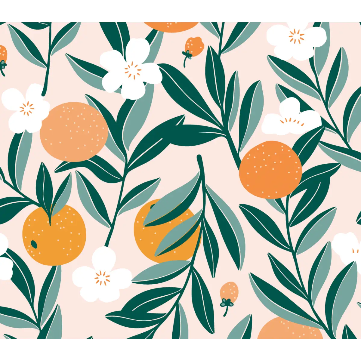 Talia Wallpaper - Bright Orange Grove - by Sara Mari - Sample 1 foot by 1 foot / Pink - Loomwell Home Goods