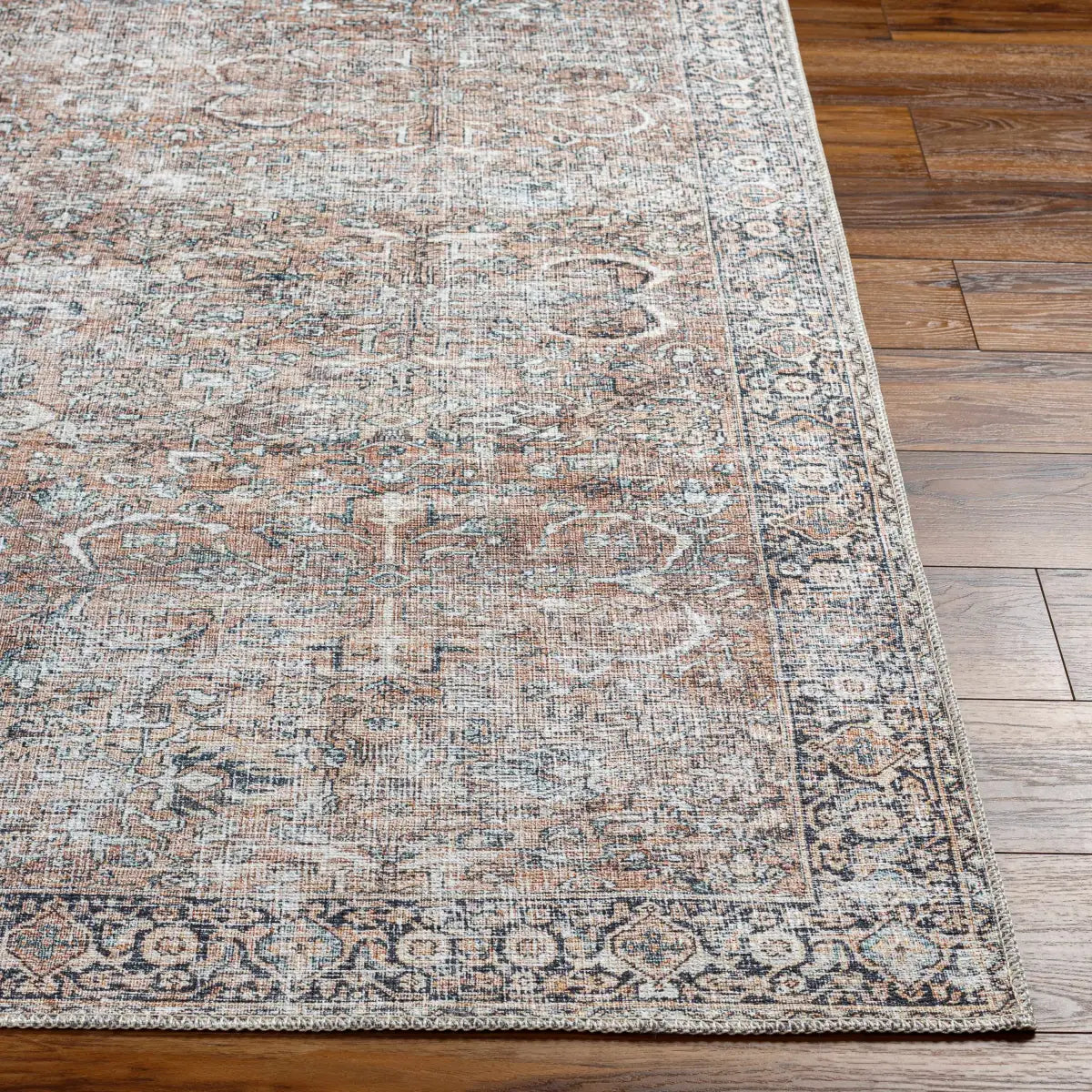 Tan Jill Vintage Washable Area Rug - Boutique Rugs