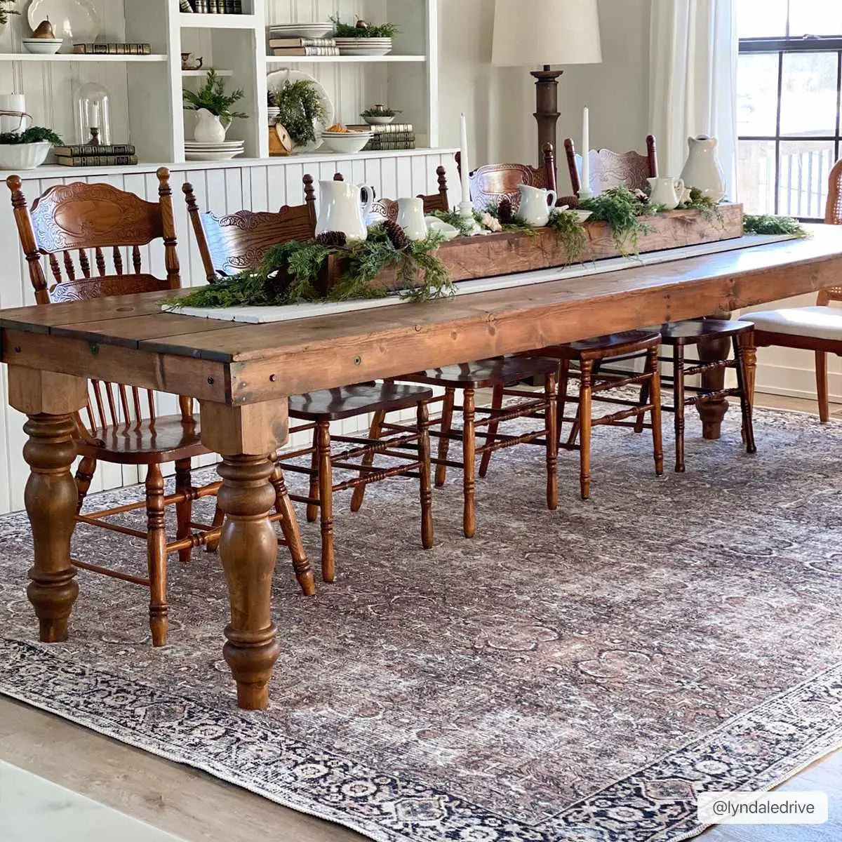 Tan Jill Vintage Washable Area Rug - Boutique Rugs