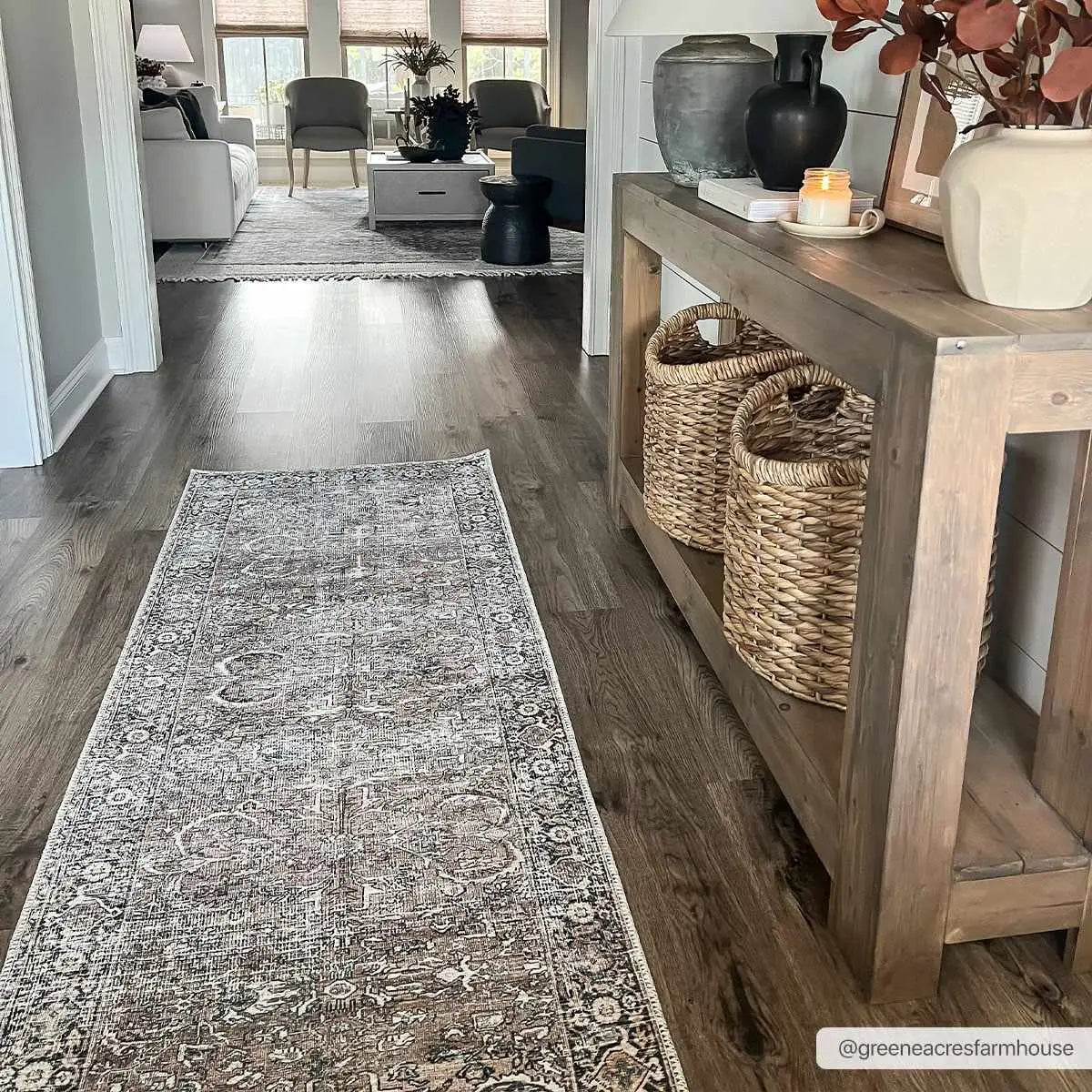 Tan Jill Vintage Washable Area Rug - Boutique Rugs