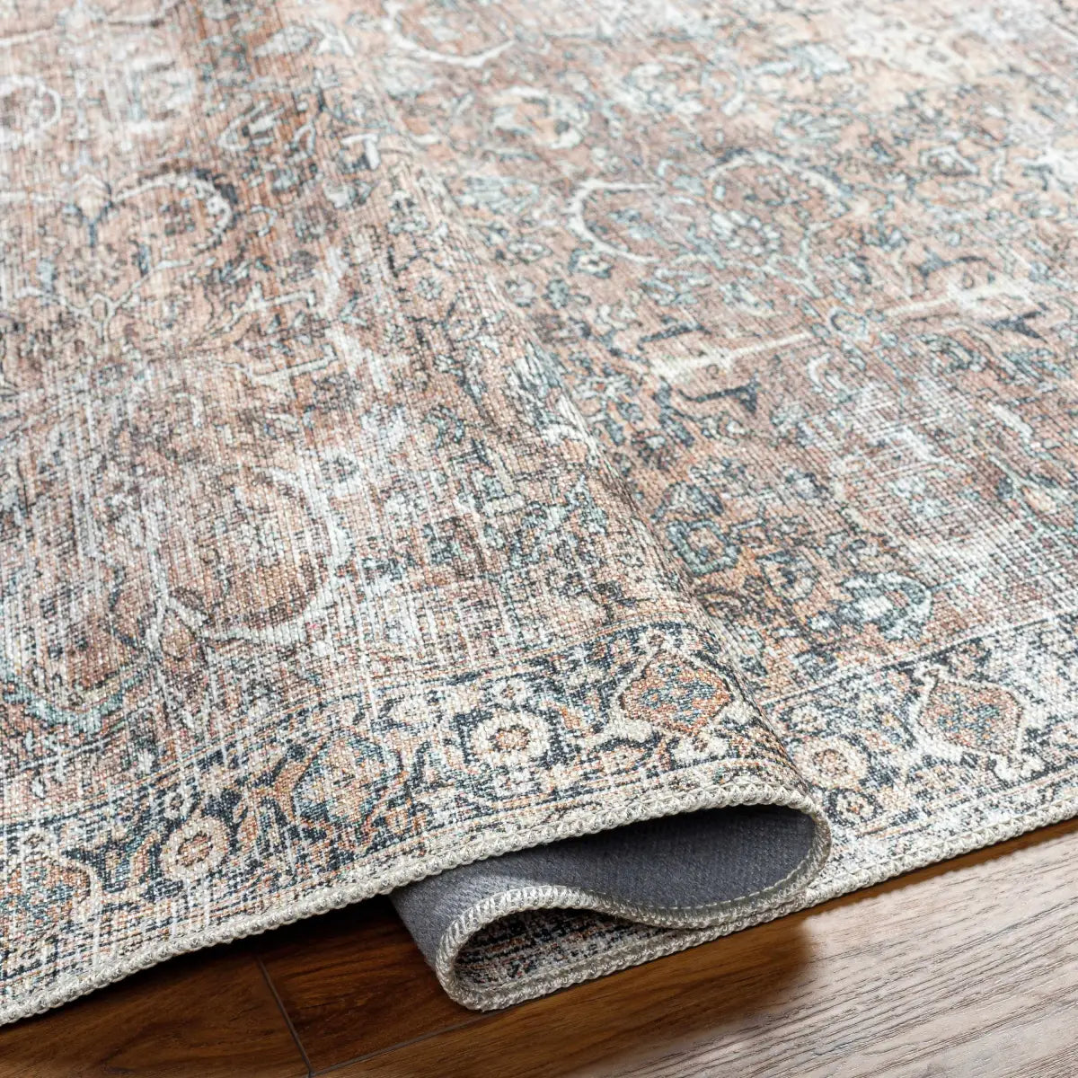 Tan Jill Vintage Washable Area Rug - Boutique Rugs