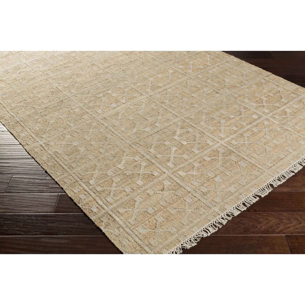 Tan Neutral Fringed Jute Area Rug - Boutique Rugs