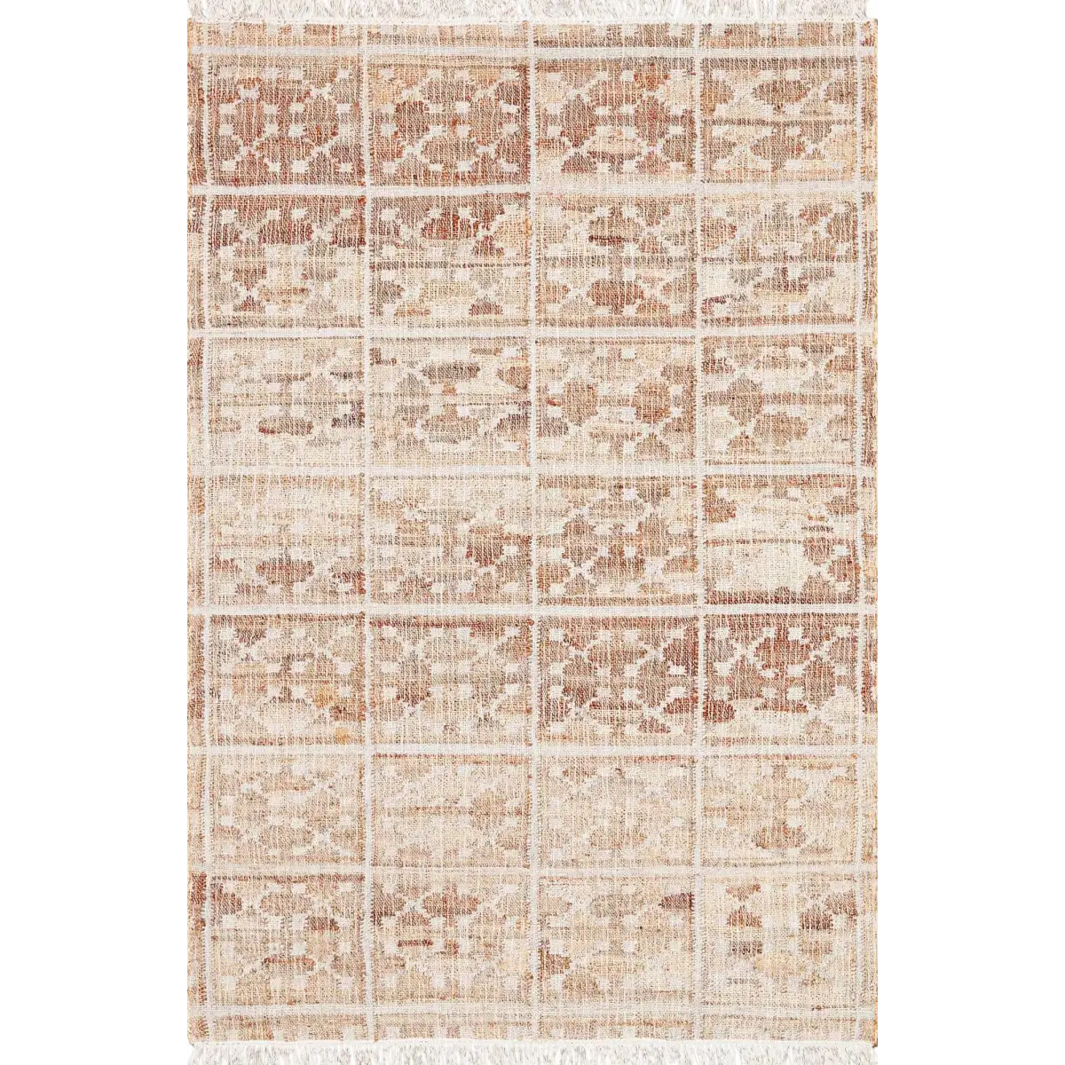 Tan Neutral Fringed Jute Area Rug - Boutique Rugs