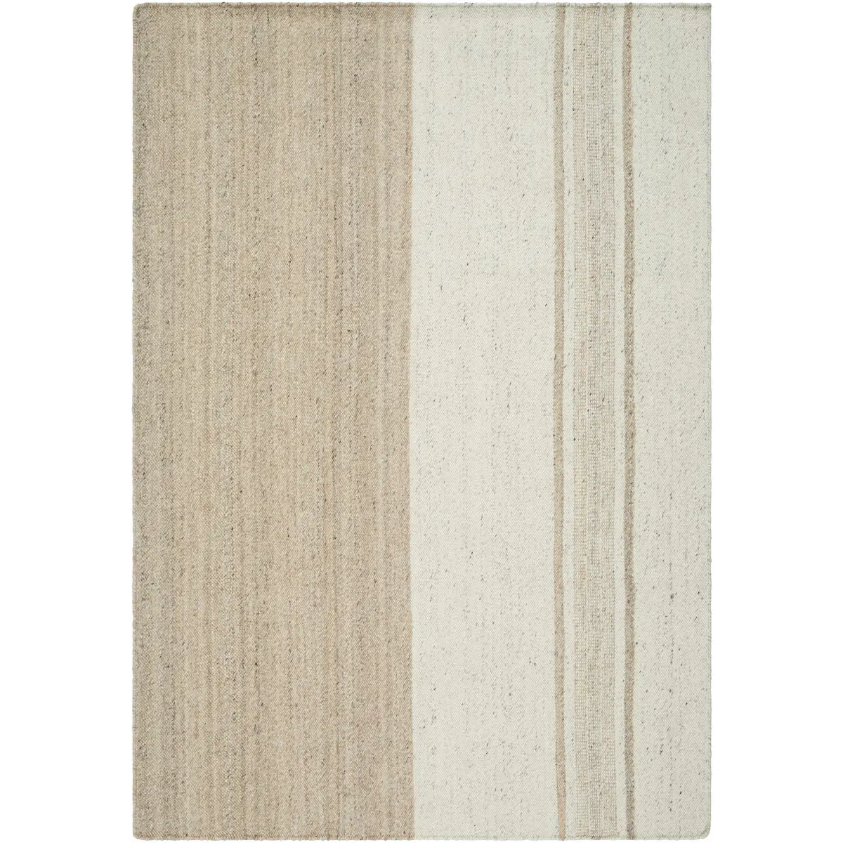 Tan Wide Stripe Wool Rug - Boutique Rugs