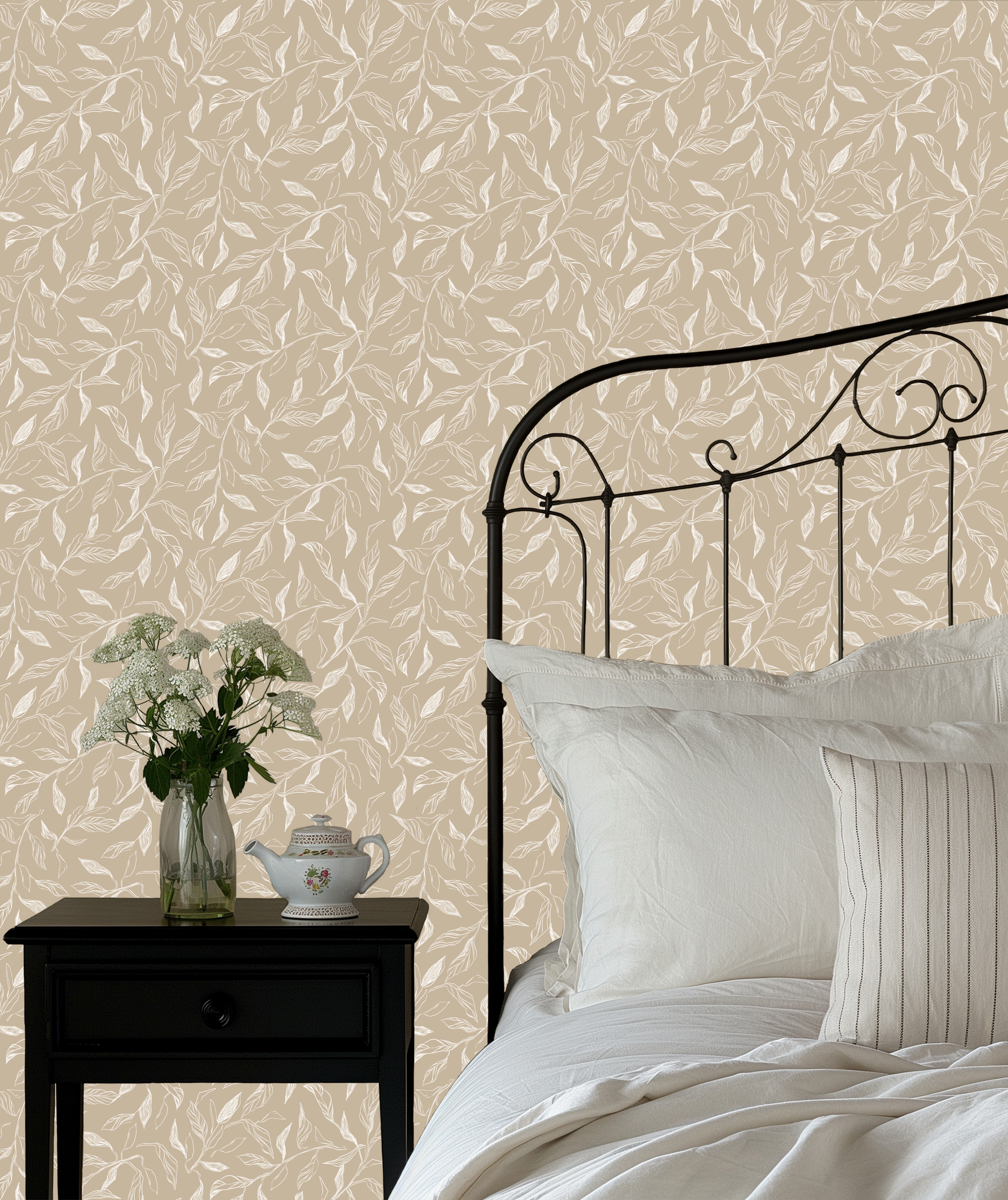 Swift Subtle Leaves Wallpaper by Aubrey Fairchild - Loomwell Home Goods