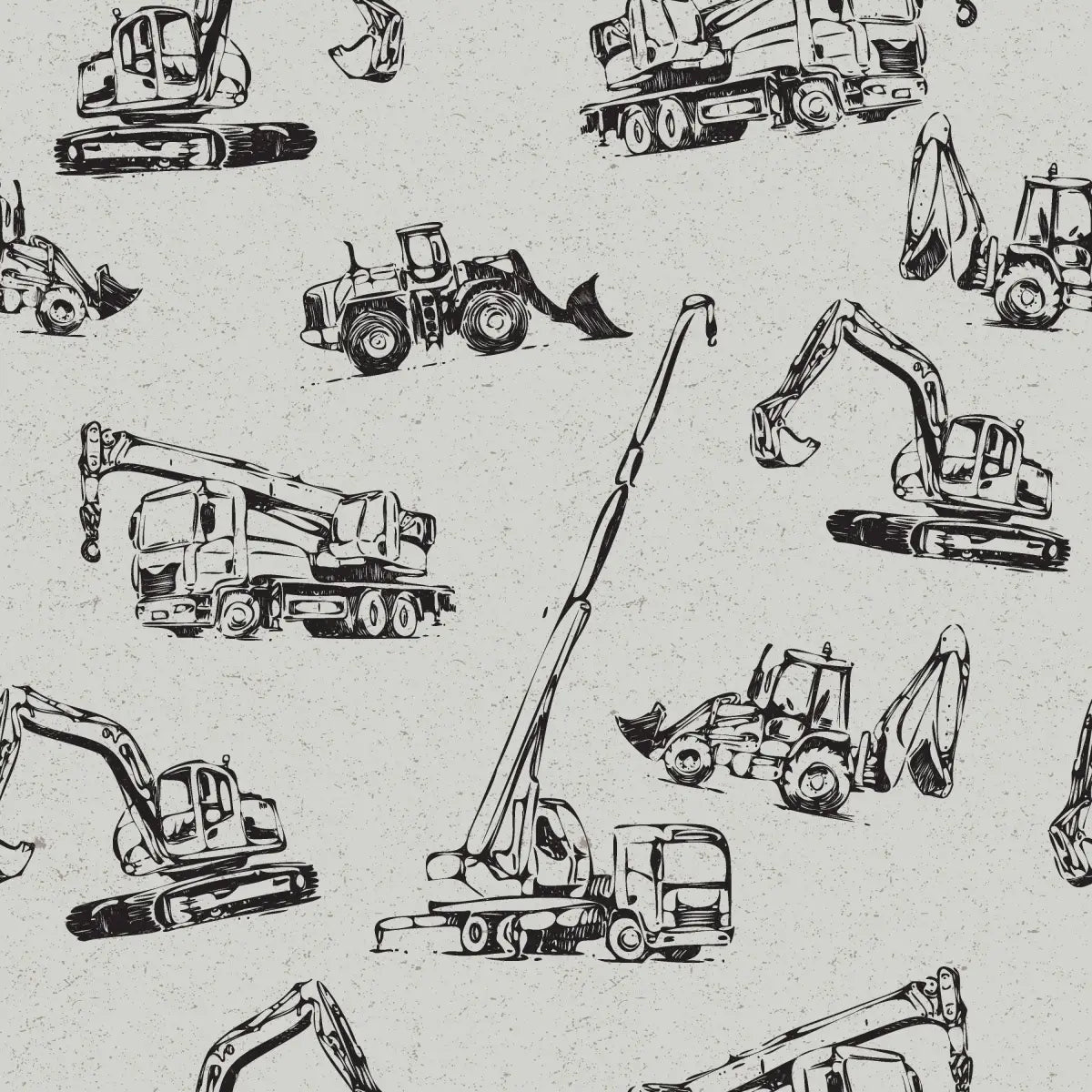Tanner Wallpaper - Construction Vehicles for Kids - Sample 1 foot by 1 foot - Loomwell Home Goods