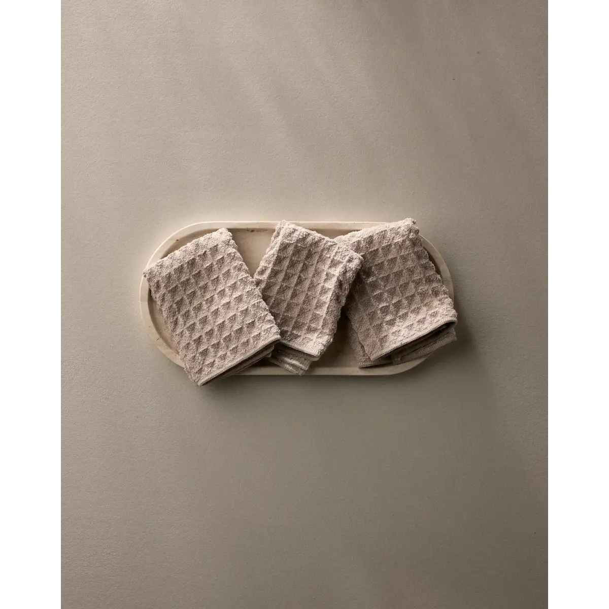 Washcloth Set - Taupe Waffle - Set of 3 - Geometry