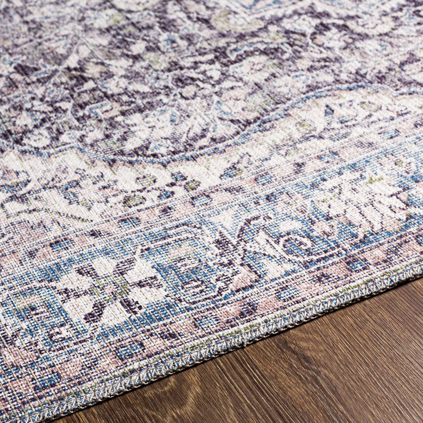 Blue Tavas Medallion Washable Area Rug - Clearance