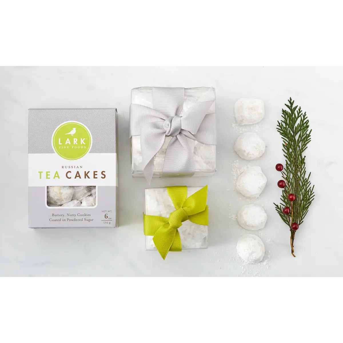 Tea Cakes Cookies - Pecan Powdered Sugar - Lark Fine Foods