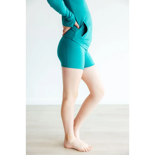 Teal Blue Activewear Shorts - Mila & Rose ®