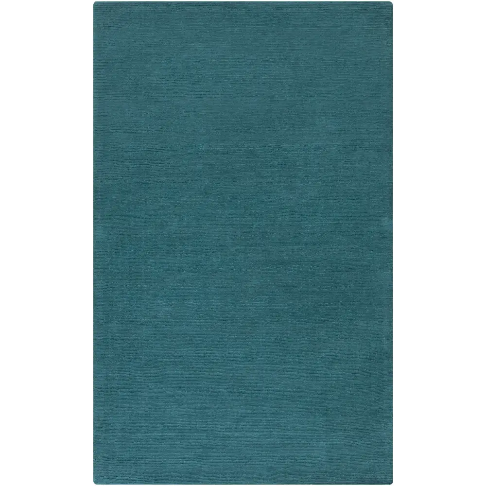 Teal Blue Solid Wool Area Rug - 5’ x 8’ Rectangle - Boutique Rugs
