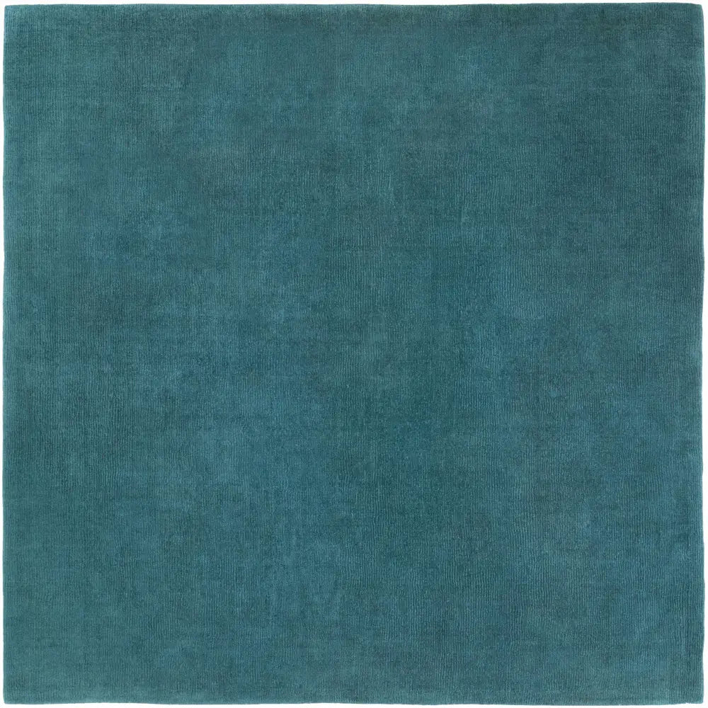 Teal Blue Solid Wool Area Rug - 8’ Square - Boutique Rugs
