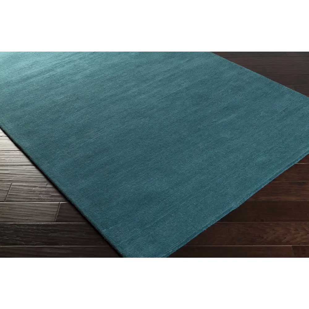 Teal Blue Solid Wool Area Rug - Boutique Rugs