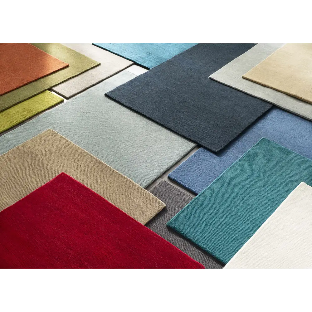 Teal Blue Solid Wool Area Rug - Boutique Rugs