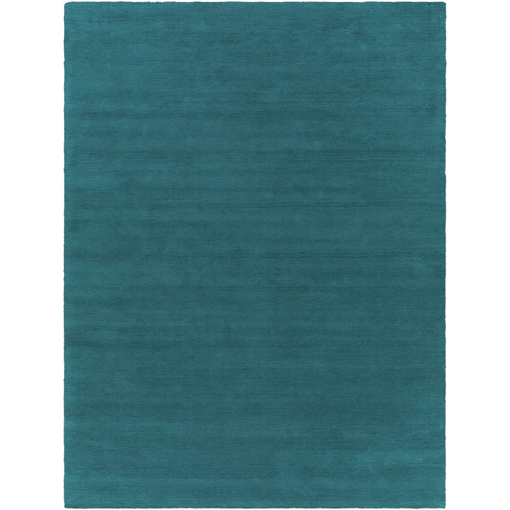 Teal Blue Solid Wool Area Rug - Boutique Rugs