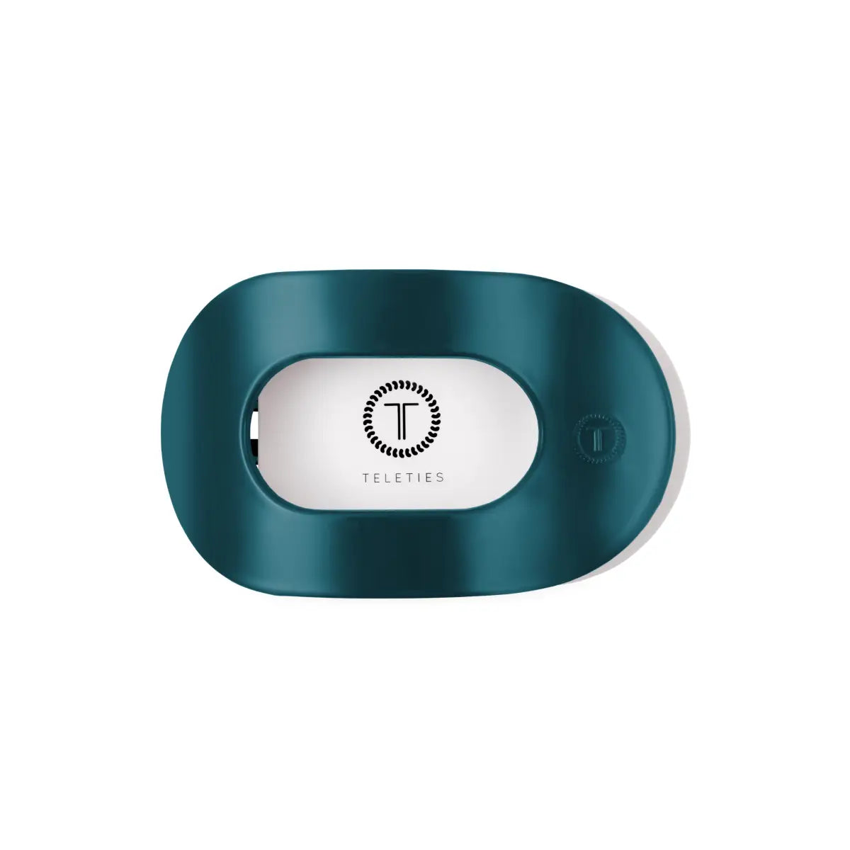 Flat Round Hair Clip - Teal With It - Medium - TELETIES