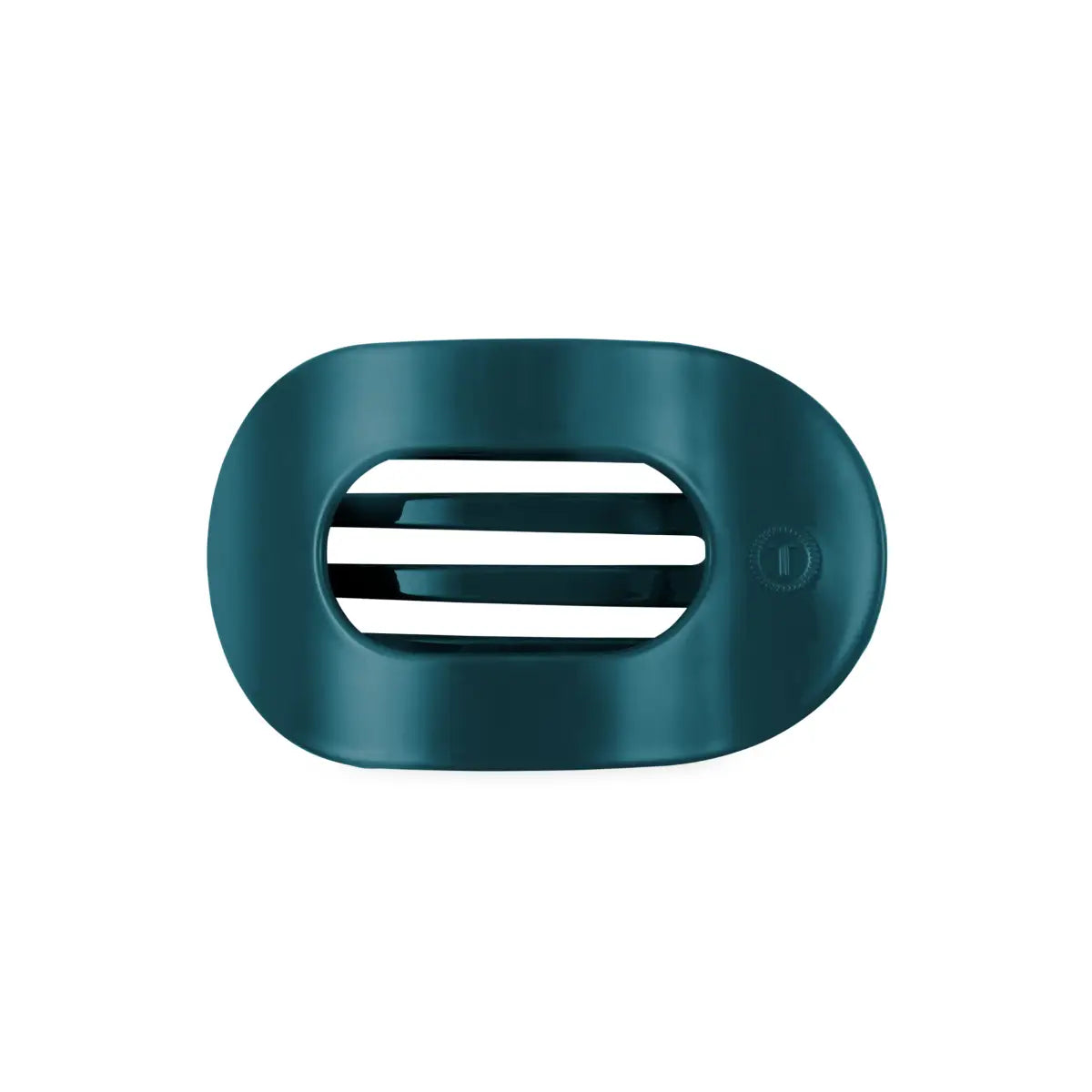 Flat Round Hair Clip - Teal With It - Medium - TELETIES