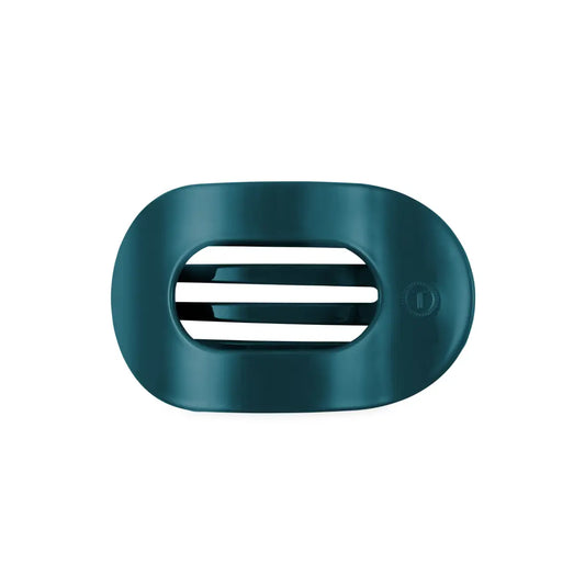 Flat Round Hair Clip - Teal With It - Medium - TELETIES