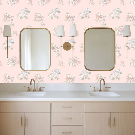 Tessa Wallpaper - Sweet Pastel Flowers - by In My Jammers - Loomwell Home Goods