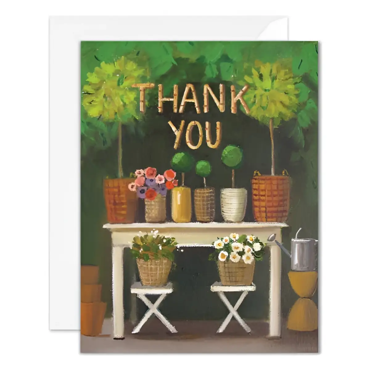 Thank You Card - Garden Topiaries - Janet Hill - JANET HILL STUDIO