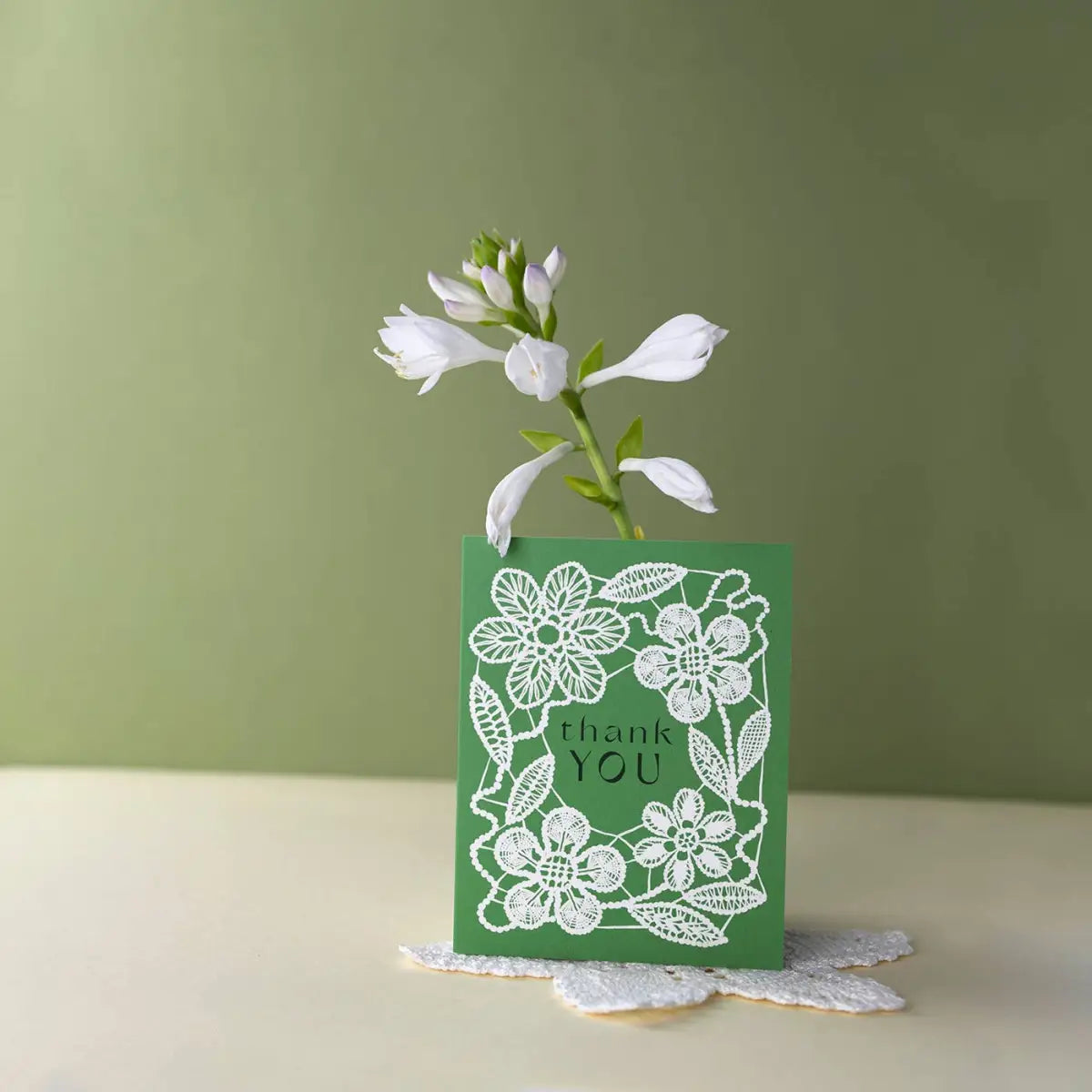 Thank You Card - Mileu Lace - Botanica Paper Co.