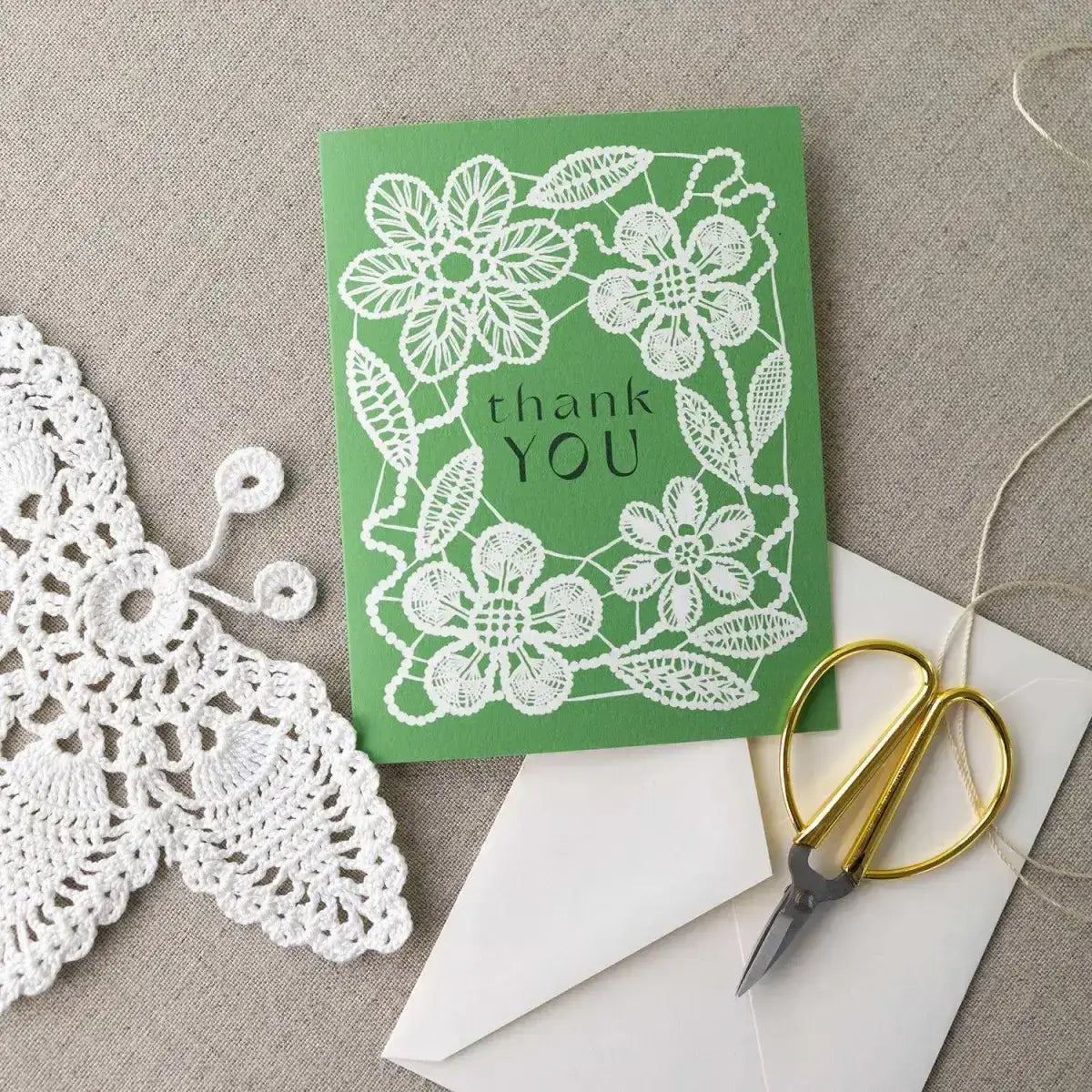 Thank You Card - Mileu Lace - Botanica Paper Co.