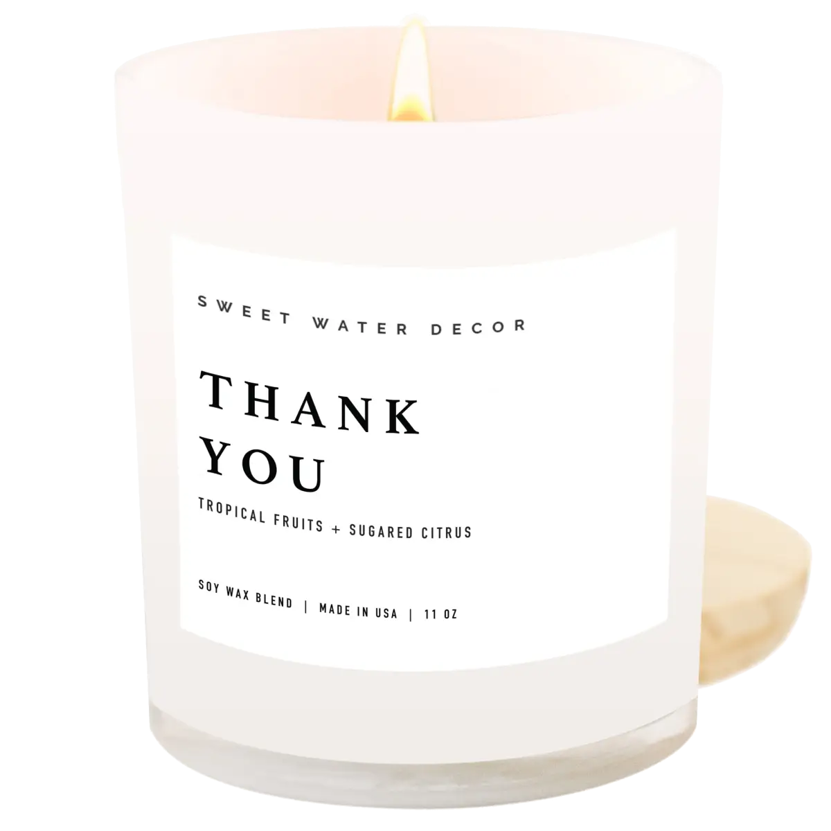 Thank You! Soy Candle - White Jar - 11 oz - Sweet Water Decor