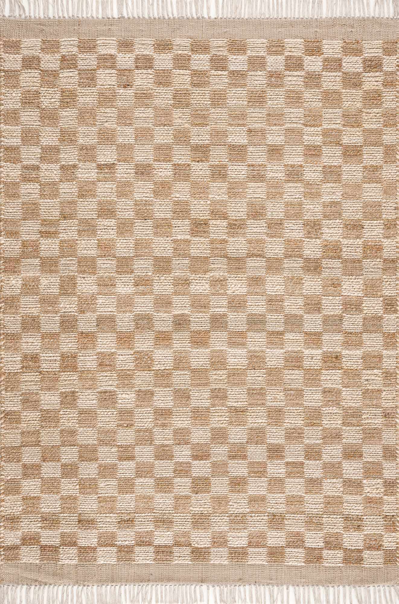 Checkered Jute Area Rug - Boutique Rugs