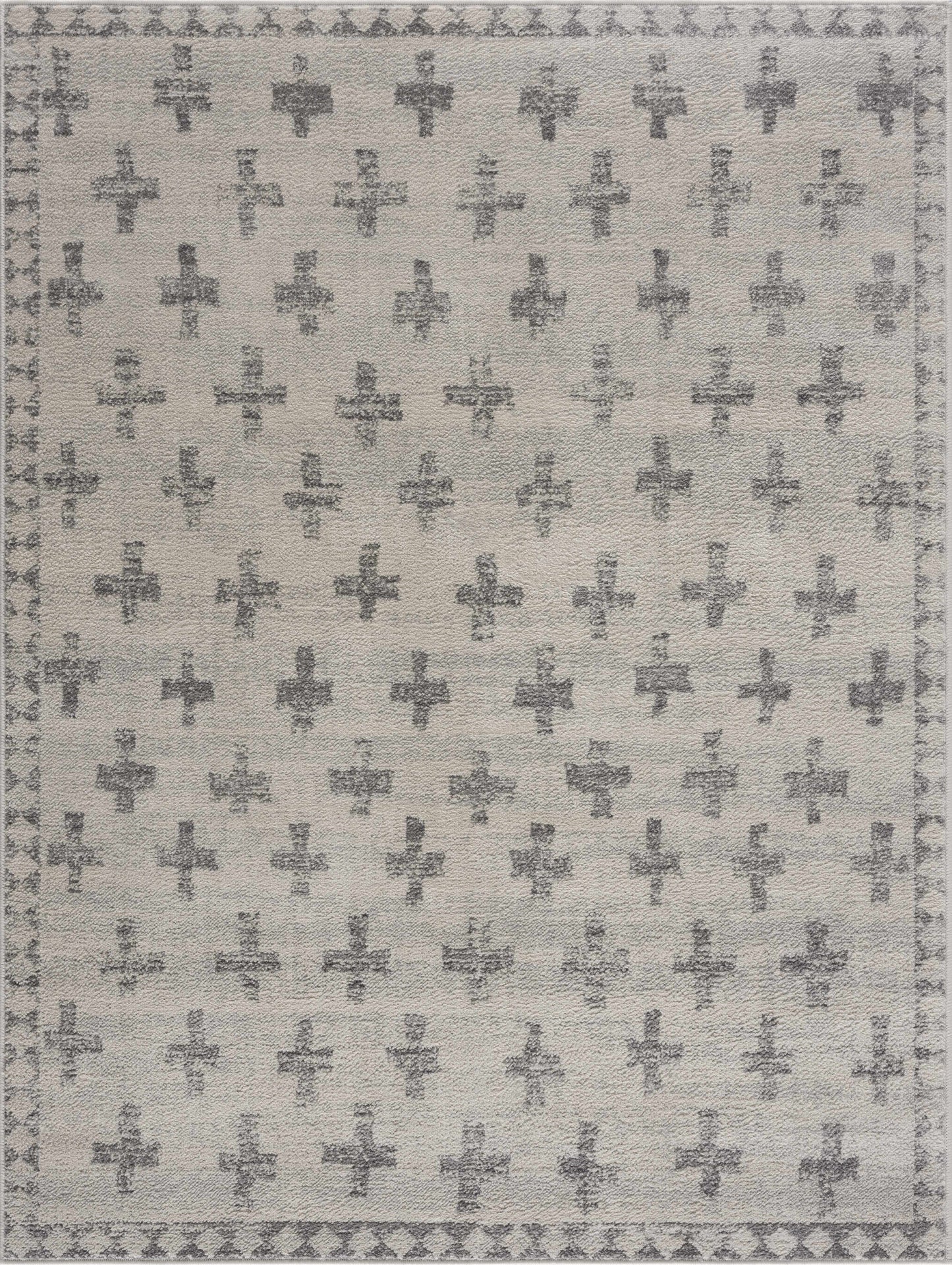 Tigris Swiss Cross Ivory&Gray Area Rug - * 7’10’’ x 10’ Rectangle - Boutique Rugs