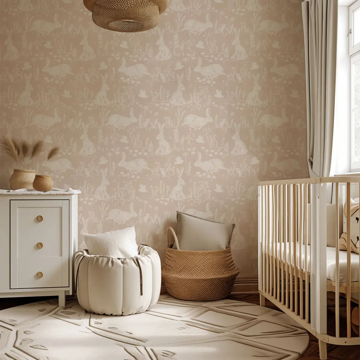 Thumper Rabbit Wallpaper - Wild Rabbits for Kids - by Hufton Studio - Loomwell Home Goods