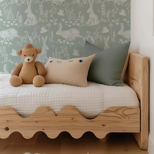 Thumper Rabbit Wallpaper - Wild Rabbits for Kids - by Hufton Studio - Loomwell Home Goods
