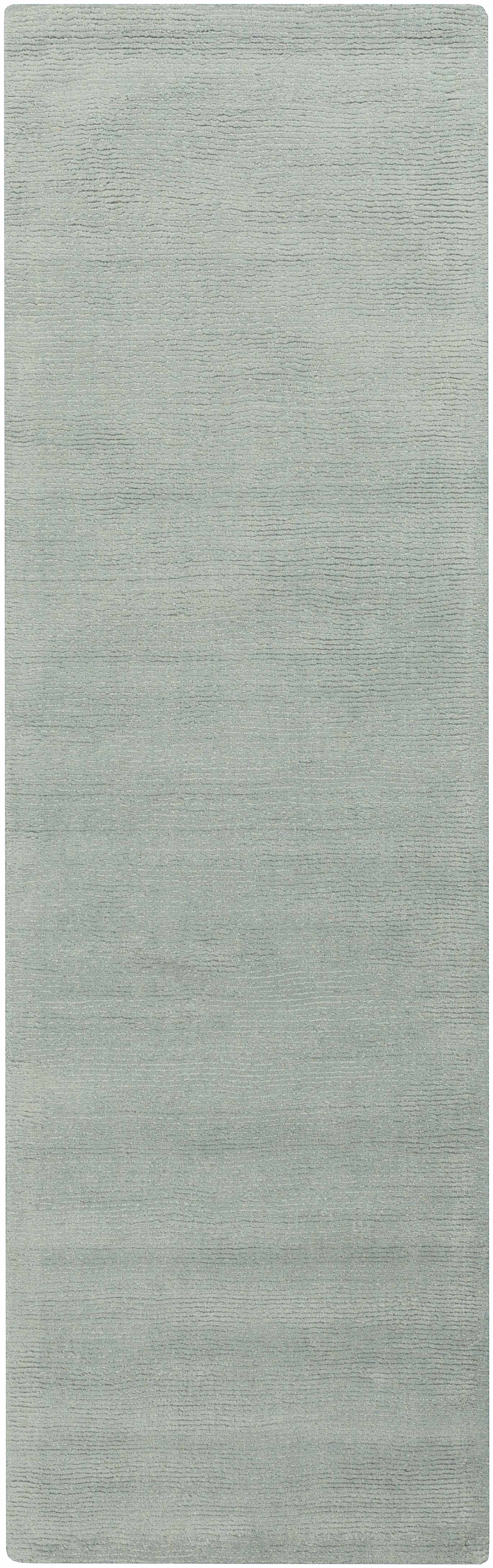 Dusty Sage Solid Wool Area Rug - 2’6’’ x 8’ Runner - Boutique Rugs