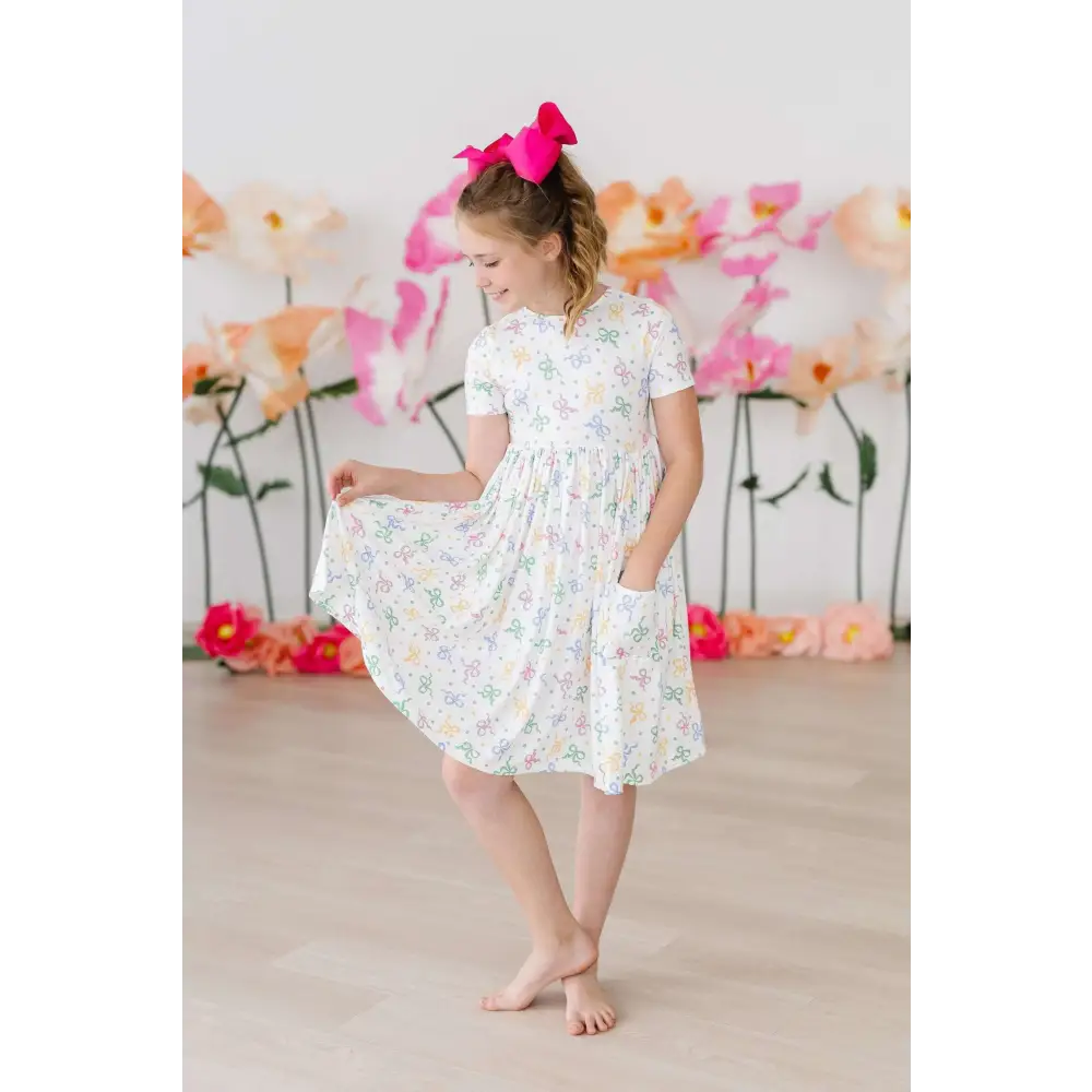 Tied in Love S/S Pocket Twirl Dress - Mila & Rose ®