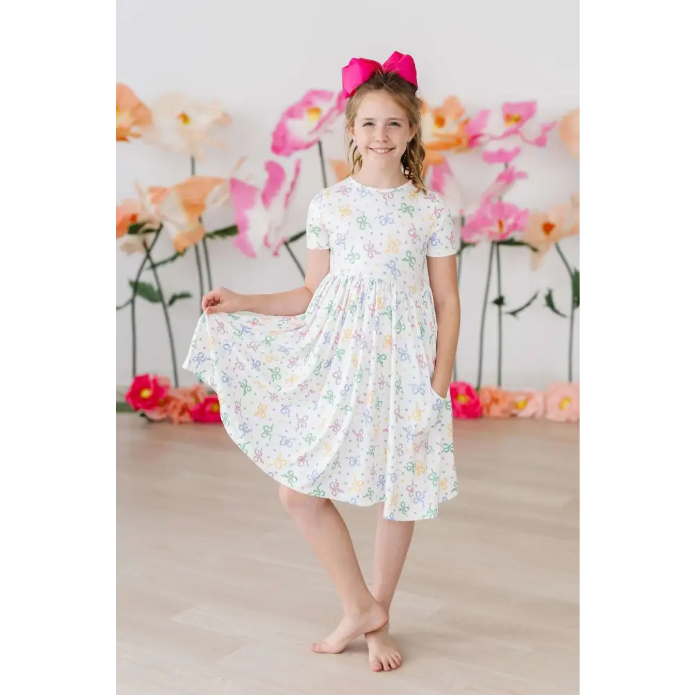 Tied in Love S/S Pocket Twirl Dress - Mila & Rose ®