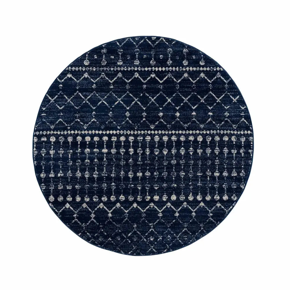 Tigrican Navy 2335 Area Rug - 7’10’’ Round - Boutique Rugs