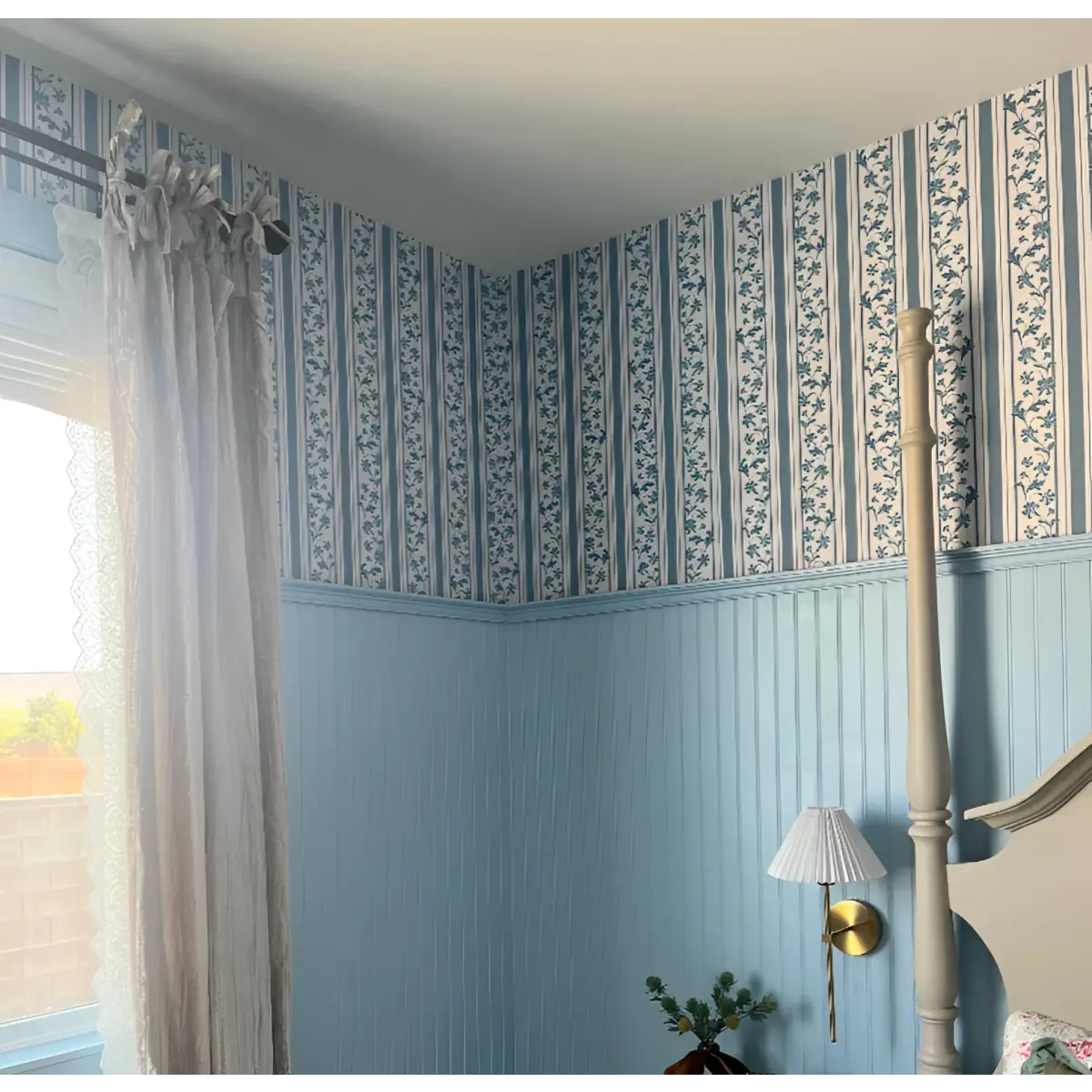 Tillie Wallpaper - Flowers and Stripes - by Anna Black Creative - Loomwell Home Goods