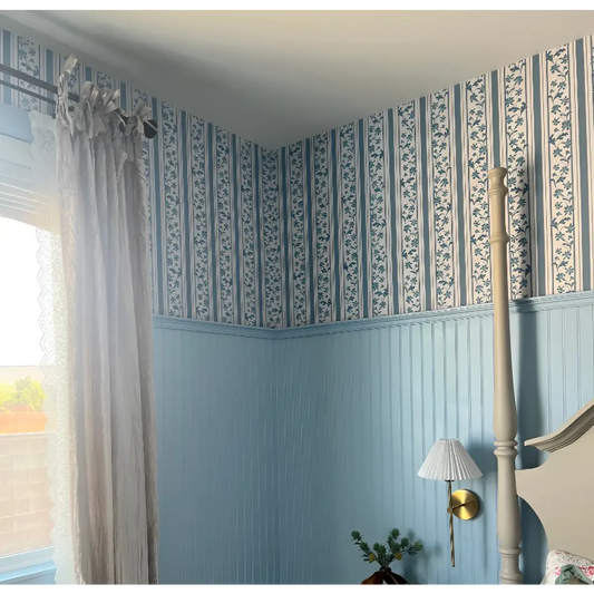 Tillie Wallpaper - Flowers and Stripes - by Anna Black Creative - Loomwell Home Goods